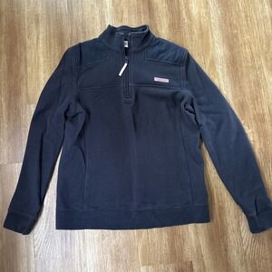 Vineyard Vines The Shep Quarter Zip Navy Blue Pullover‎ Sweatshirt Sz Small